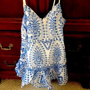 Blue and white sundress